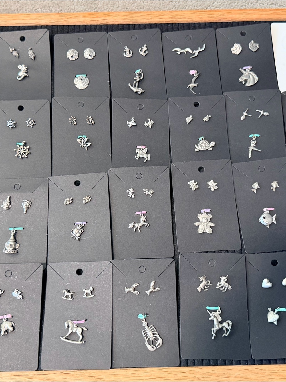 28 Pewter Jewelry Sets Stud Earrings & Pendants Bulk Lot